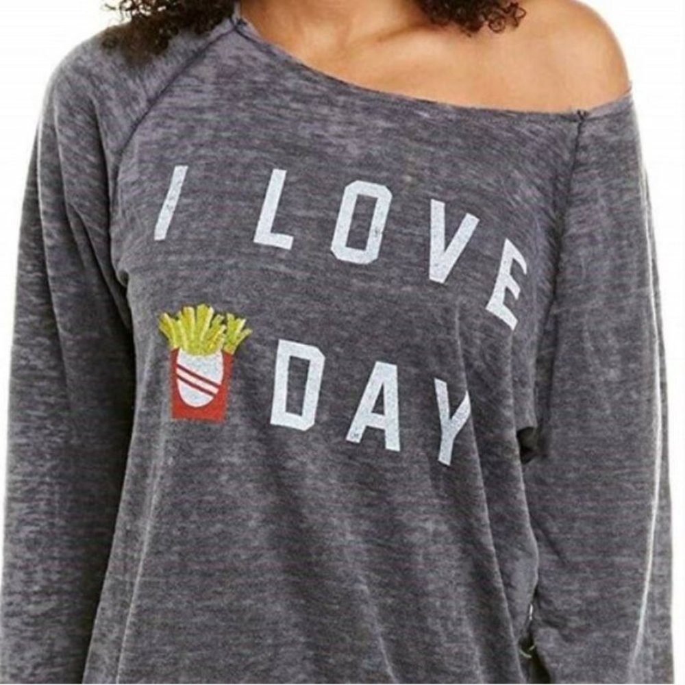 Recycled Karma "I Love Fry Day" Burnout Shirt Top